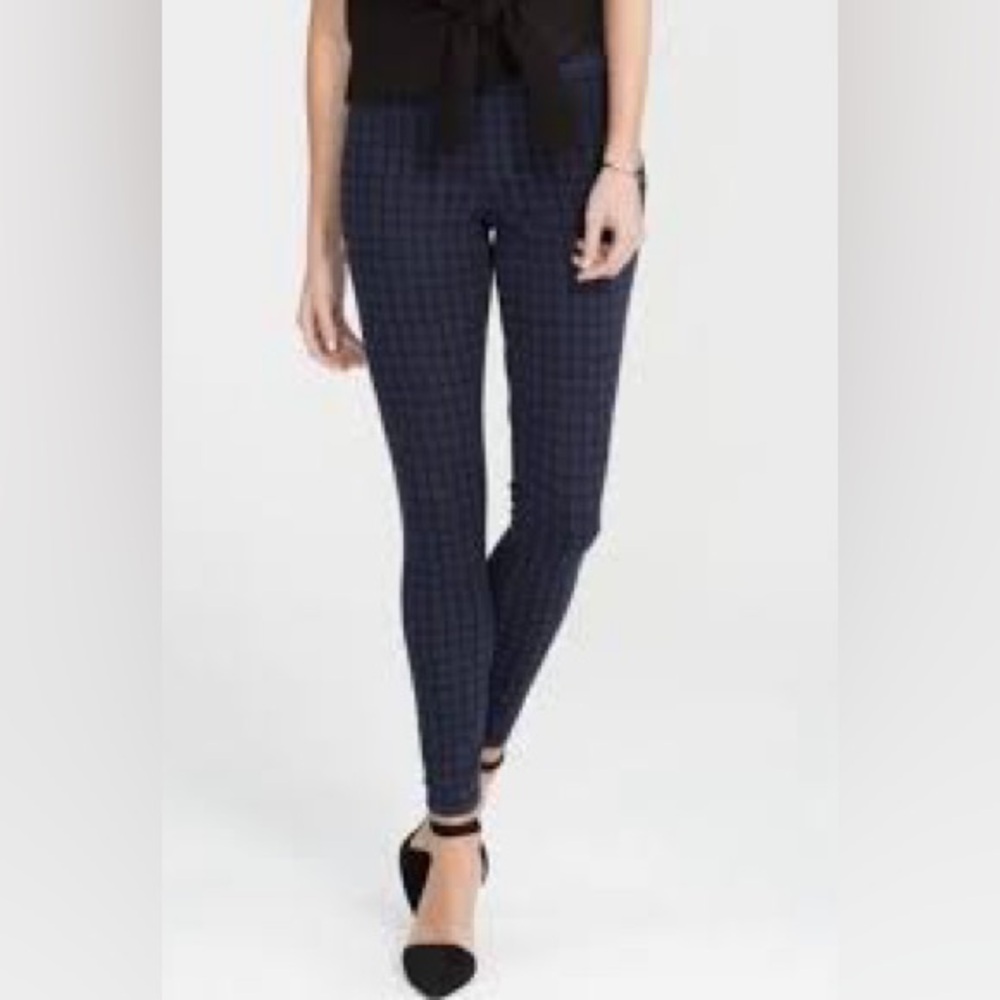 Spanx Leggings Blue Pull On Jean-ish Ankle Shaping Stretch Jeggings L